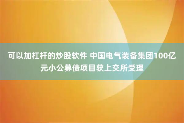 可以加杠杆的炒股软件 中国电气装备集团100亿元小公募债项目获上交所受理